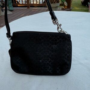 Coach Black Signature Wristlet